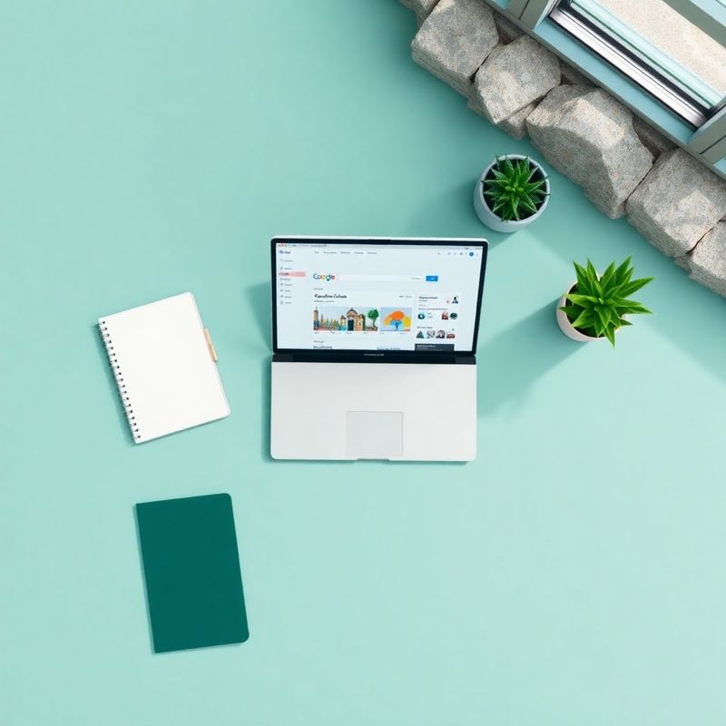 Delovna miza z laptopom, ki prikazuje Google Search Console